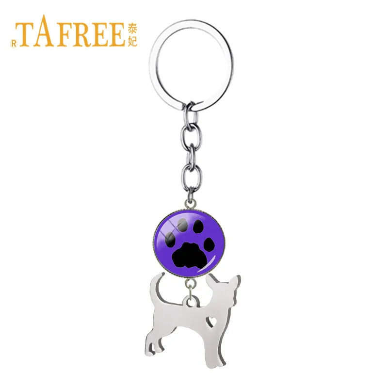 TAFREE милый Чихуахуа полый брелок для ключей с рисунком лапы животных Chrams