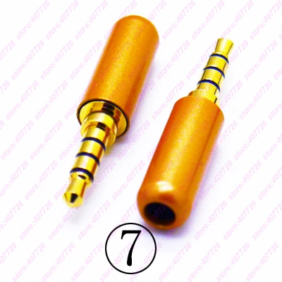 Orange No.7 10 шт. позолоченный 1/" 3,5 мм штекер DIY аудиоадаптер Джек пайка розетка 4 p/3 p штекер Ремонт кабель для наушников припой медь - Цвет: Orange No.7