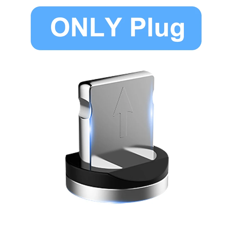 Plug Only No Cable Светодиодный магнитный Магнитный кабель для быстрой зарядки iPhone Xs Max для samsung Xiaomi huawei Android type C Micro USB - Тип штекера: Plug Only No Cable