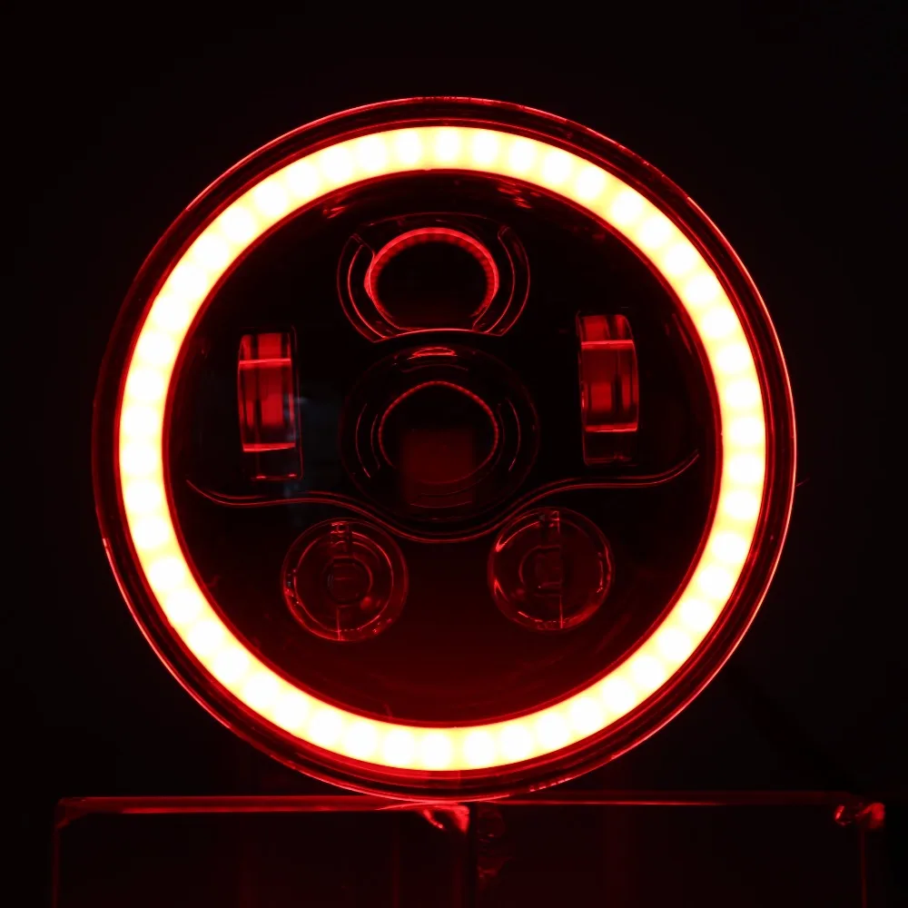 7 Дюймов Светодиодная Фара с RGB Многоцветными Ангельскими Глазками Daymaker Проектор