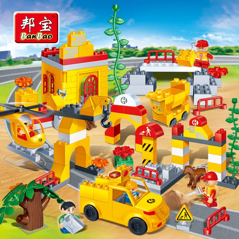 BanBao City Building series Строительная площадка грузовики кран инженер инструмент большие
