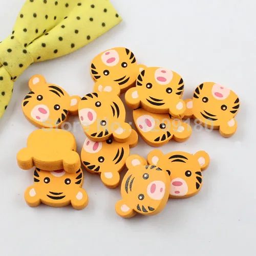 50 шт./лот оптовая продажа деревянные бусины без свинца с тигром для