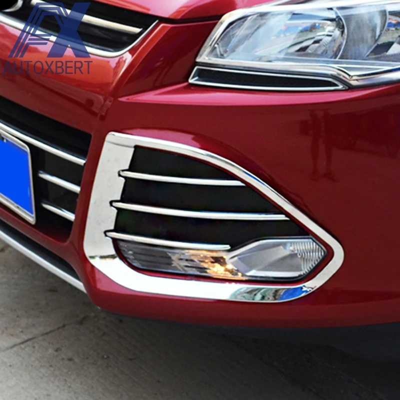 AX Chrome передние противотуманные свет лампы крышка противотуманных фар отделкой рамки окружают гарнир Автомобиль Стайлинг для Ford Escape Kuga 2013