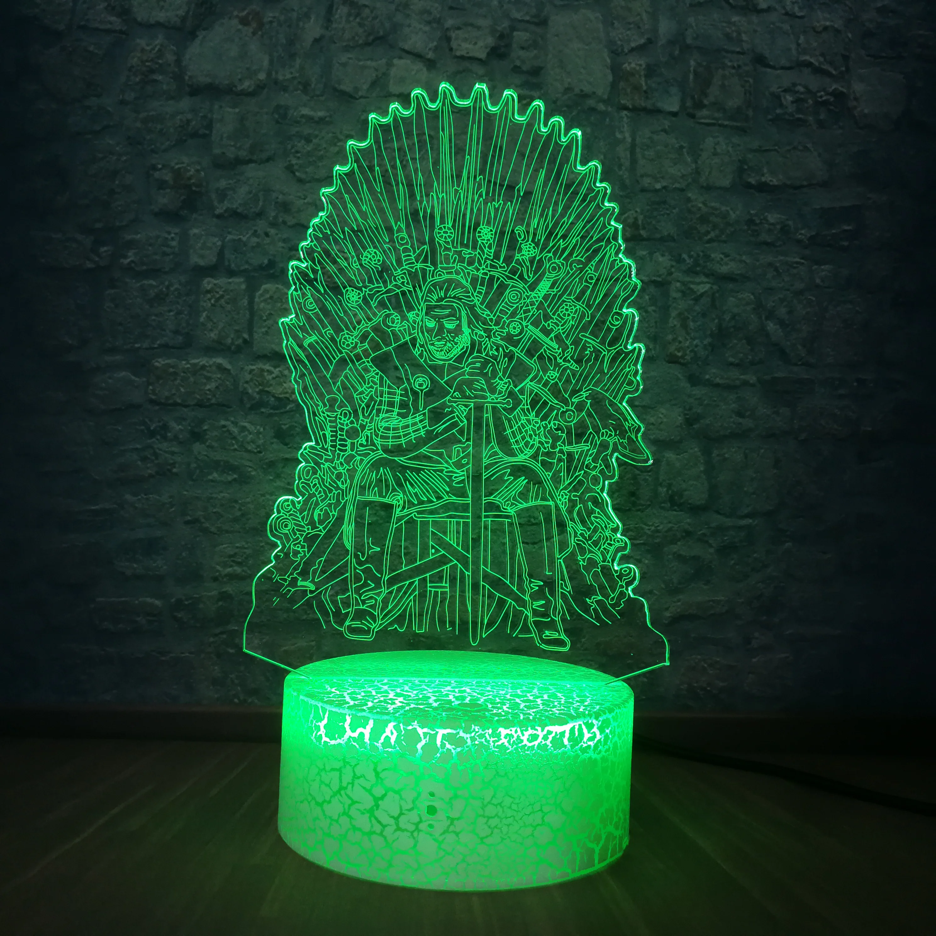 Eddard Старк трон 3D Ночник светильник Песнь Льда и Огня акриловый многоцветный