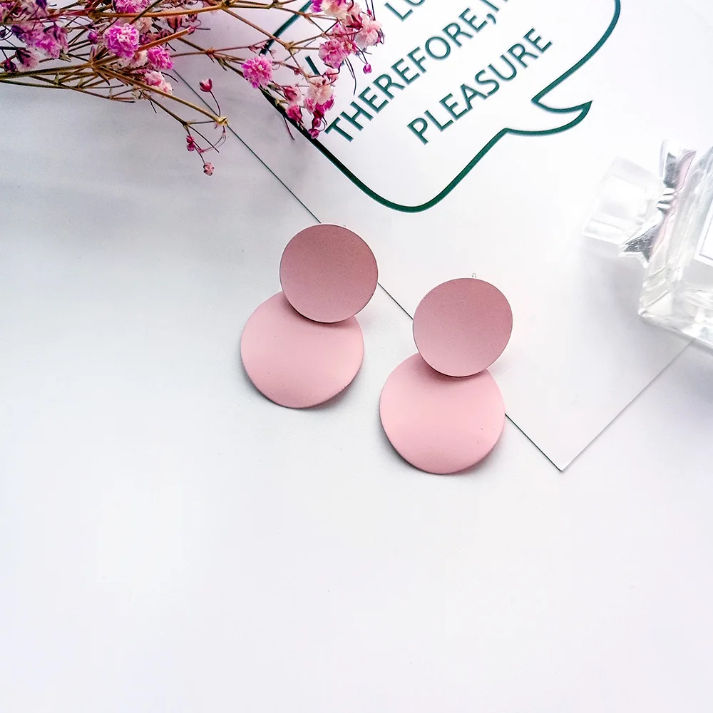 2018 New Korean Candy Colors Round Stud Earrings For Women Geometric Circle Earing Pendients Brincos Jewelry E2445 | Украшения и