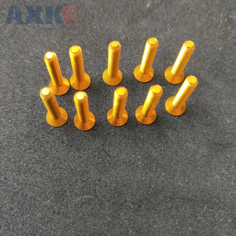 AXK 10 шт. M4 * 14/16 мм плоские винты из алюминиевого сплава DIN7991 шестигранные с