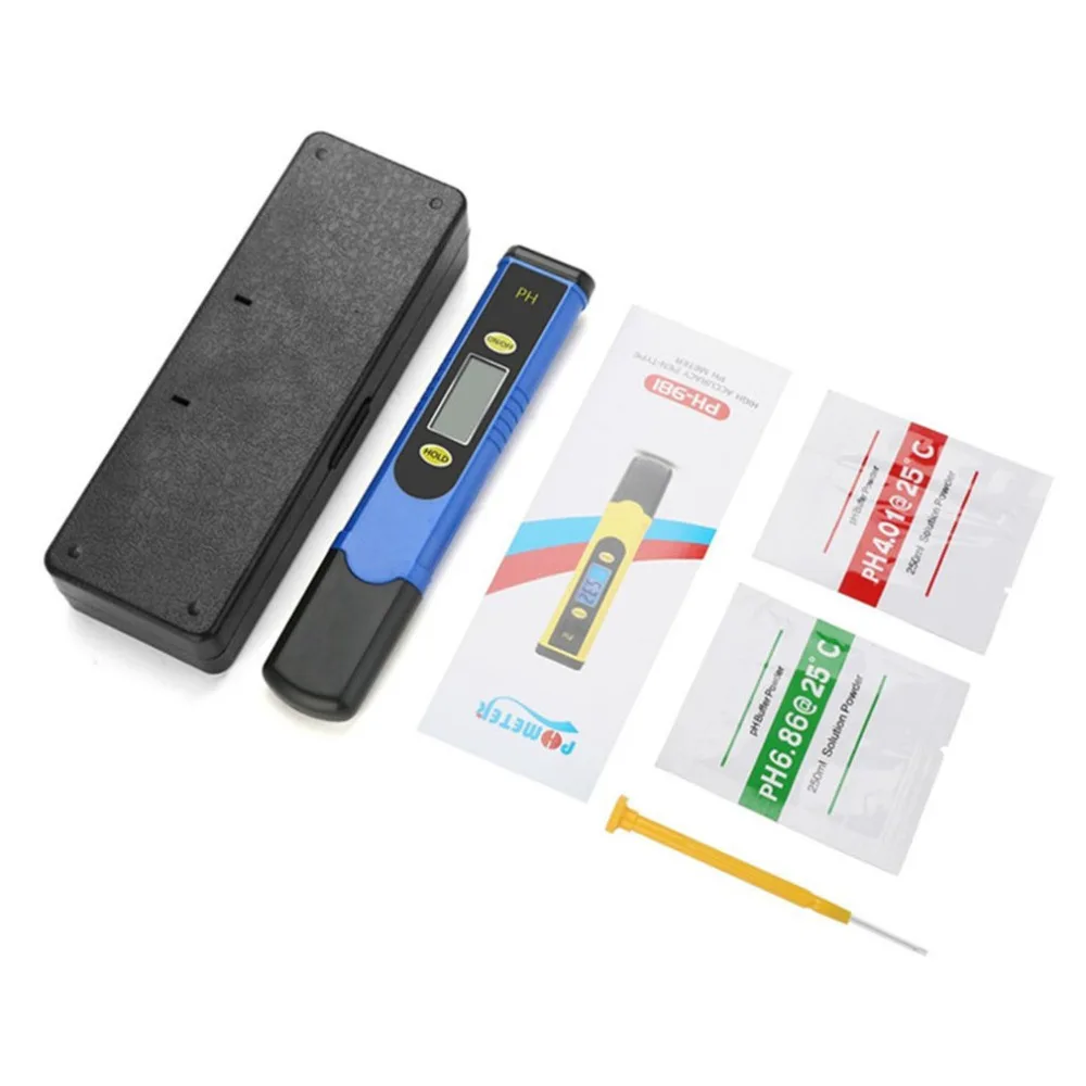 Protable LCD Digital PH Meter Pen of Tester accuracy 0.1 Aquarium Pool Water Wine Urine automatic calibration | Инструменты