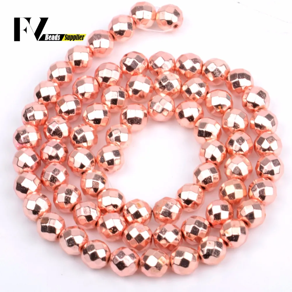 Граненые бусины из гематита цвета розового золота аксессуары 4-10 мм натурального