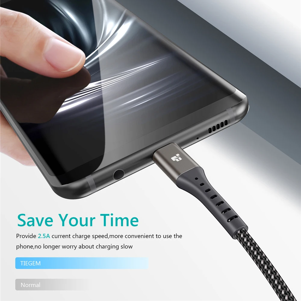 Кабель Micro USB TIEGEM 2 5 А кабель для быстрой зарядки и передачи данных|Кабели