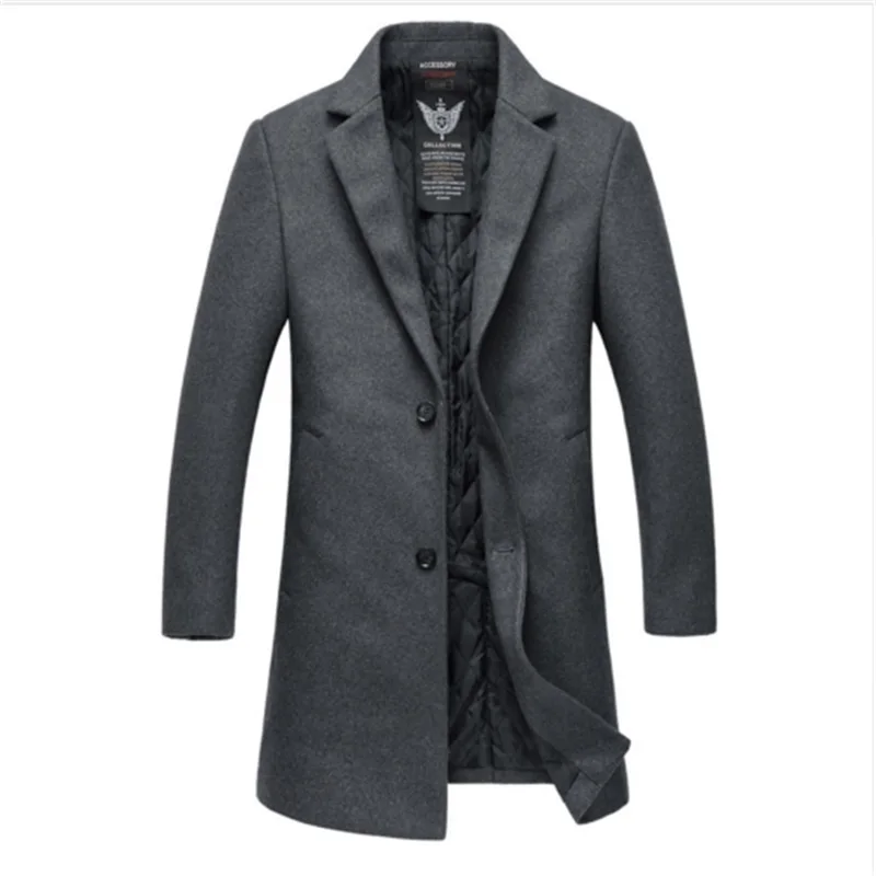 Новый 2018 4XL 3XL бесплатная доставка зимнее шерстяное пальто Slim Fit Куртки модная