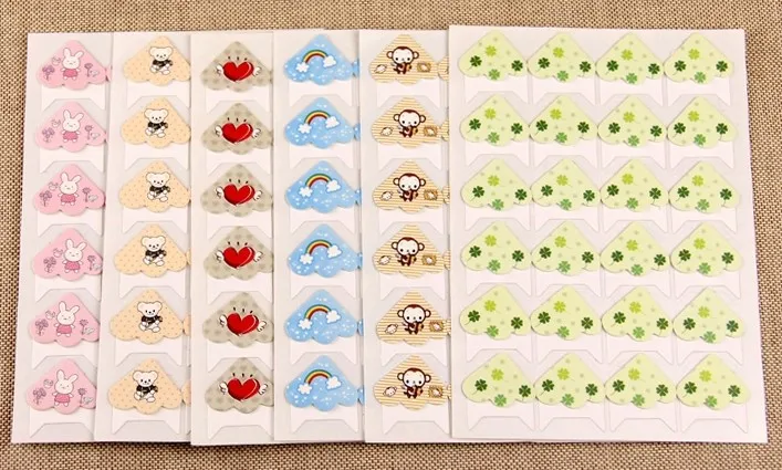 Лидер продаж мультфильм милый наклейки-уголки для фото DIY Детские Фотоальбом или