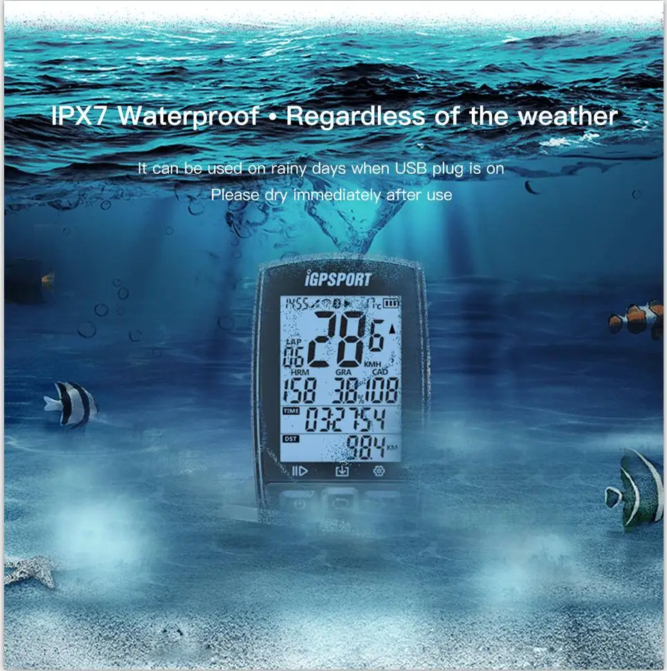Велосипедный компьютер i GPS PORT IGS50E беспроводной IPX7 водонепроницаемый цифровой