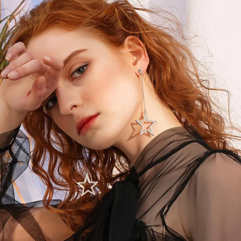 RscvonM поступления Горячая мода Brincos Bijoux пентаграмма звезда металлическая цепочка
