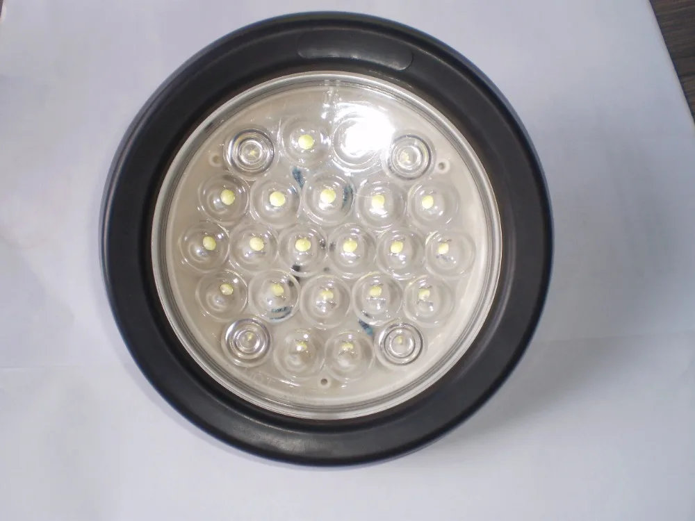 2x12 В 4 &quotкрасный круглый светодиодный светильник для прицепа лампа грузовика