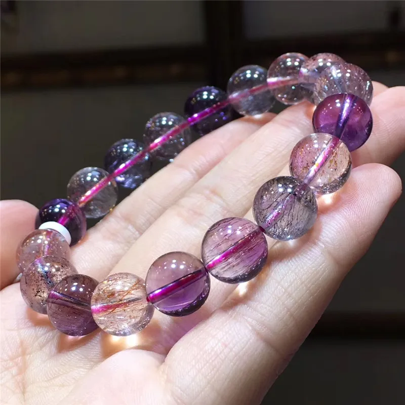 11 мм натуральный супер семь Мелодия камень рутилированный кварцевый модный