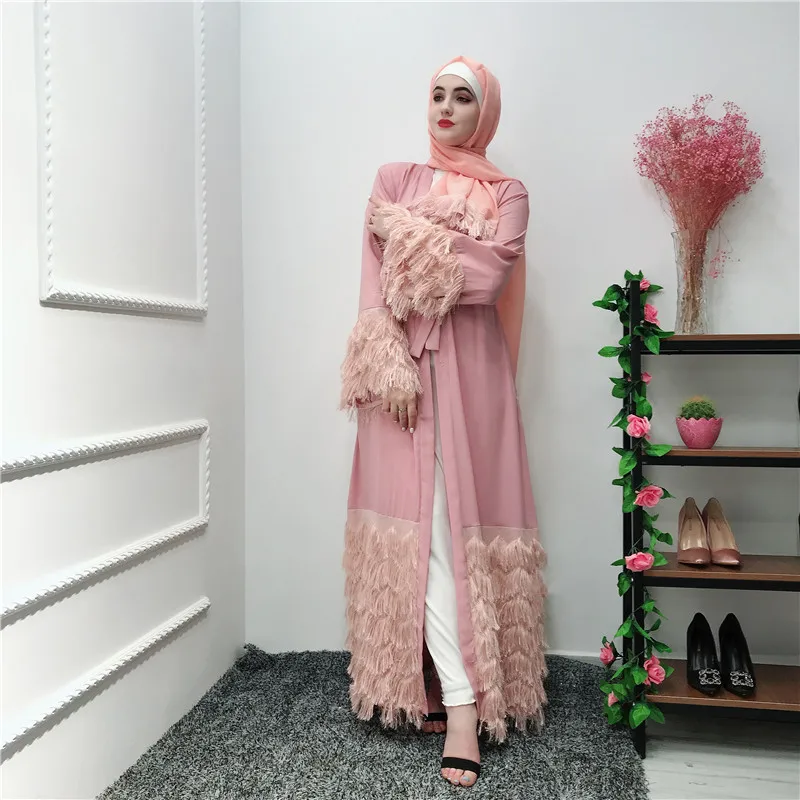 Мусульманское бархатное Макси-платье Nida кардиган длинное платье кимоно Jubah ОАЭ