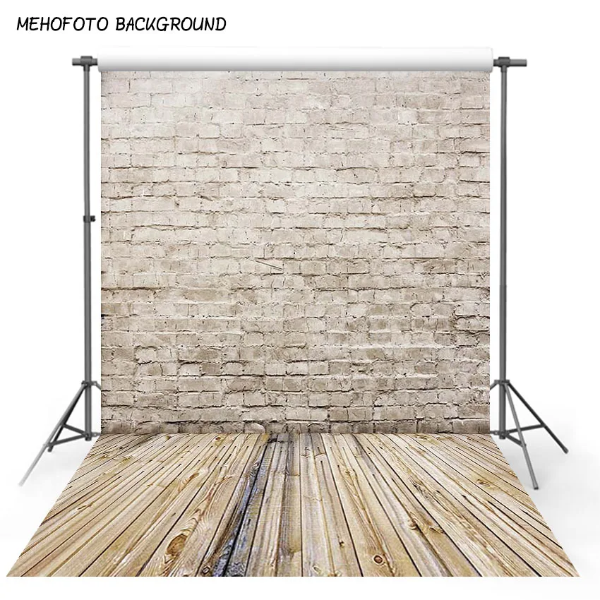 Фон для фотосъемки с изображением кирпичной стены и деревянного пола|cloth