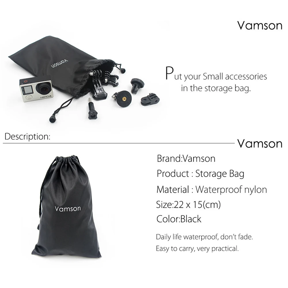 Сумка для хранения аксессуаров Vamson Gopro hero 8 7 6 5 4 3 + 2 1 SJCAM YI 4K VP806|for gopro hero|headband sjcamheadband