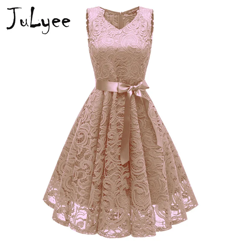 Julyee Лето кружевное нарядное платье женские розовые синий элегантные винтажные