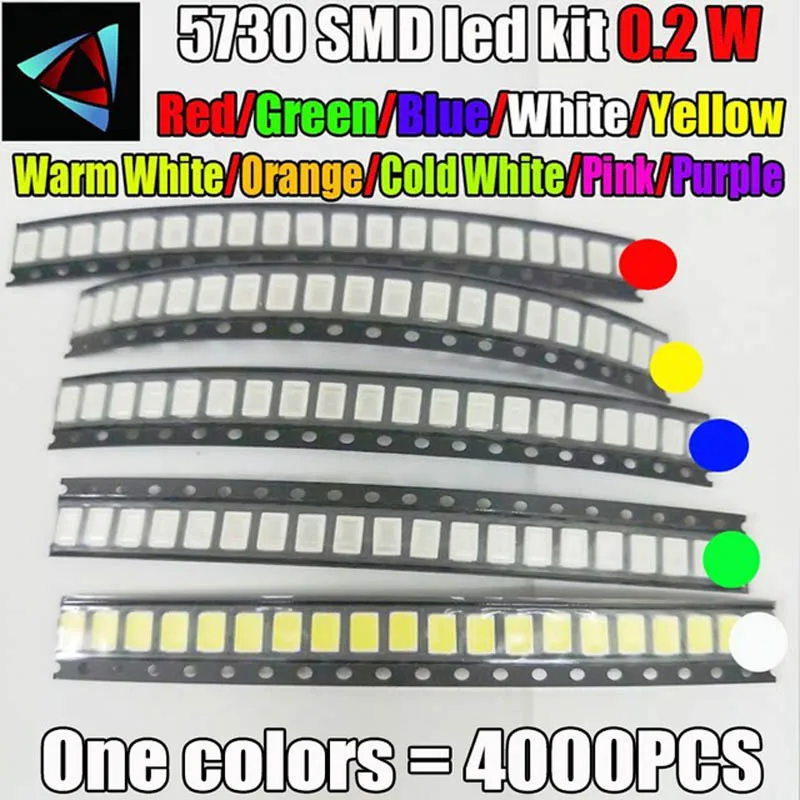 4000 шт. SMD 5730 5630 0 2 Вт светодиодный комплект диодов