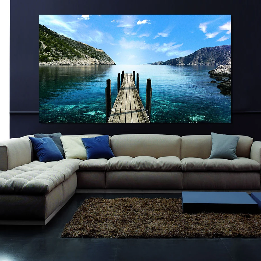 JQHYART большой размер пейзаж живопись настенные картины для гостиной холст