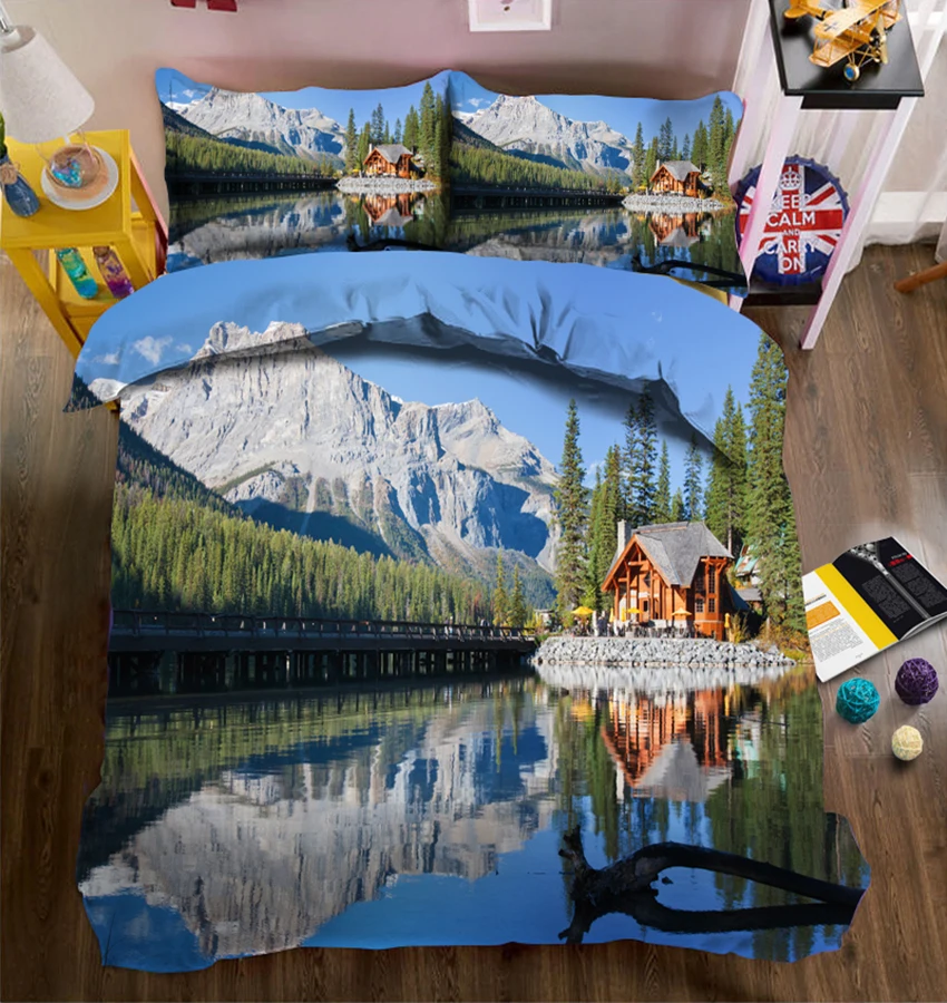 Комплект постельного белья California king с 3D рисунком для двуспальной кровати