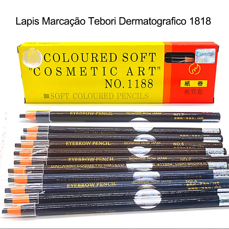 

12 PCS/Lot 5 Colors Professional 1818 Eyebrow Pencil Waterproof Eye Brow Pen Dark/Light Coffee Black Grey Red-Brown Makeup Tool