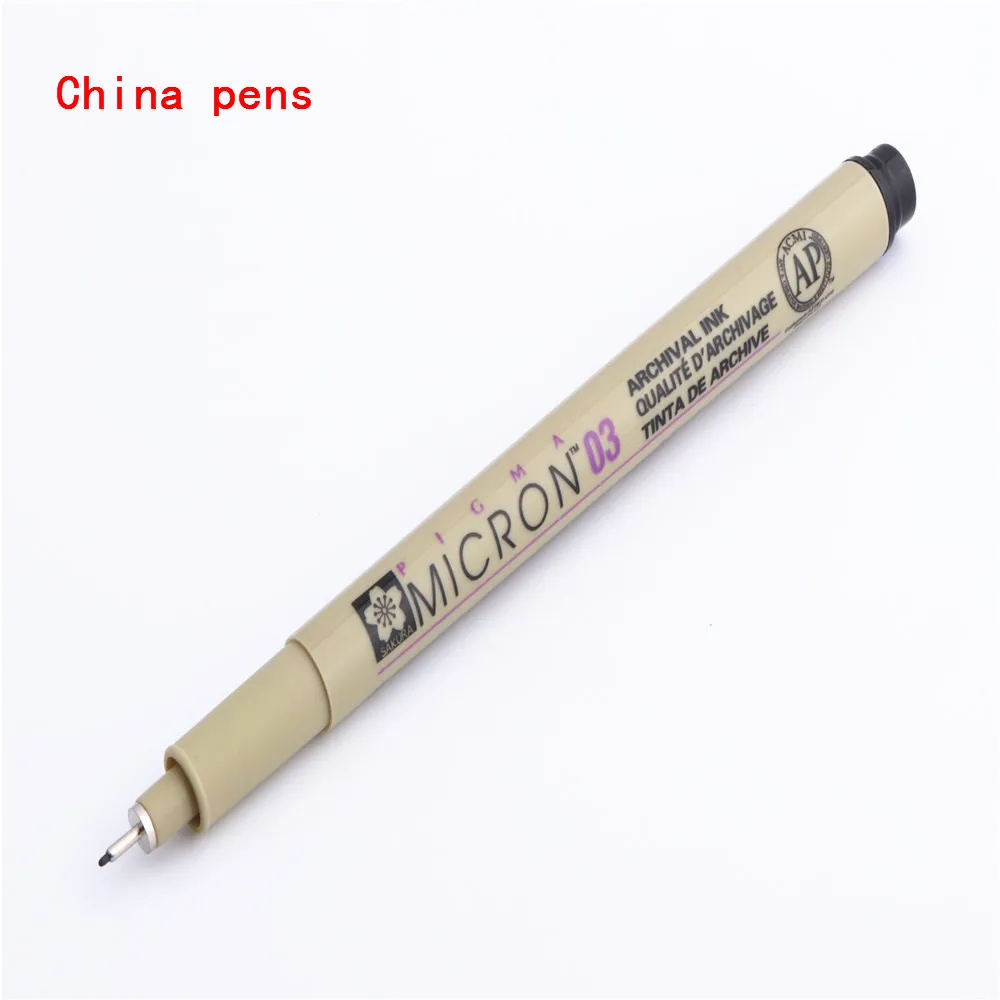 03 12 numbe pigma Micron иглы водонепроницаемые тонкие линии Черный Эскиз маркер ручка для дизайна кисть манга рисунок манга товары для рукоделия - Цвет: 03