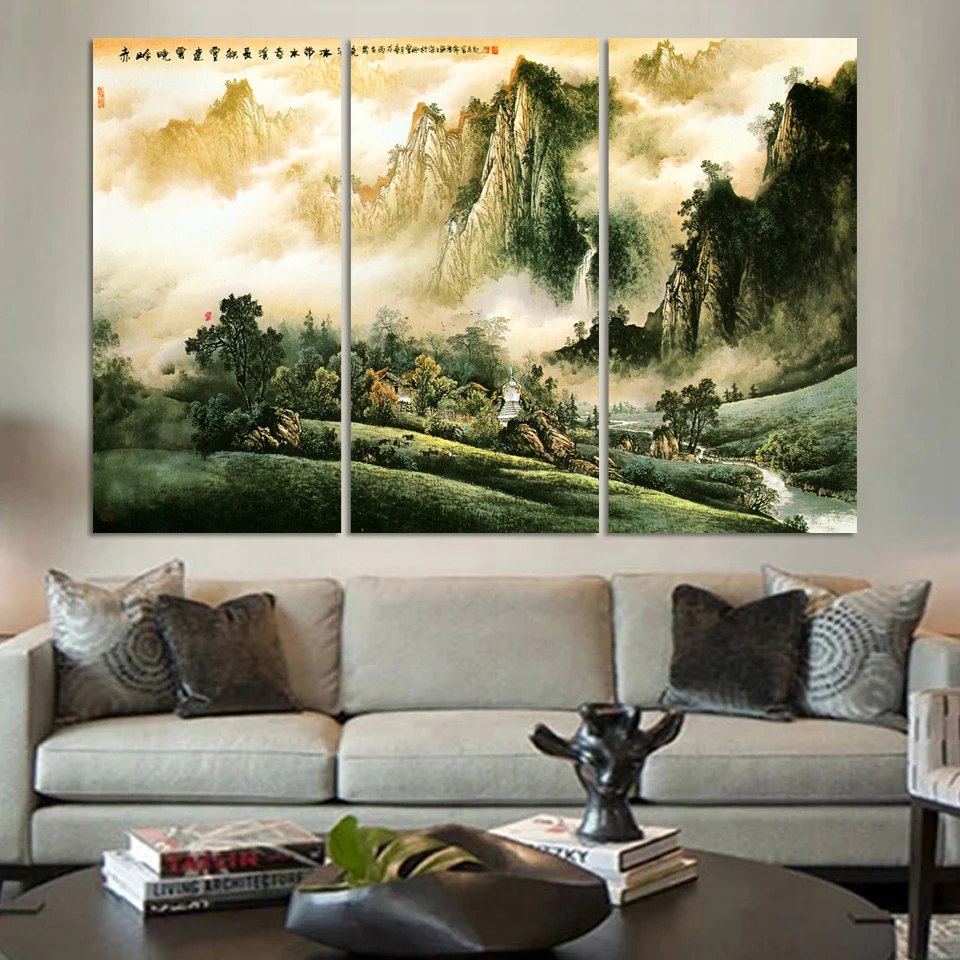 3 шт./компл. пейзаж картина маслом печать на холсте украшение для дома ресторана и