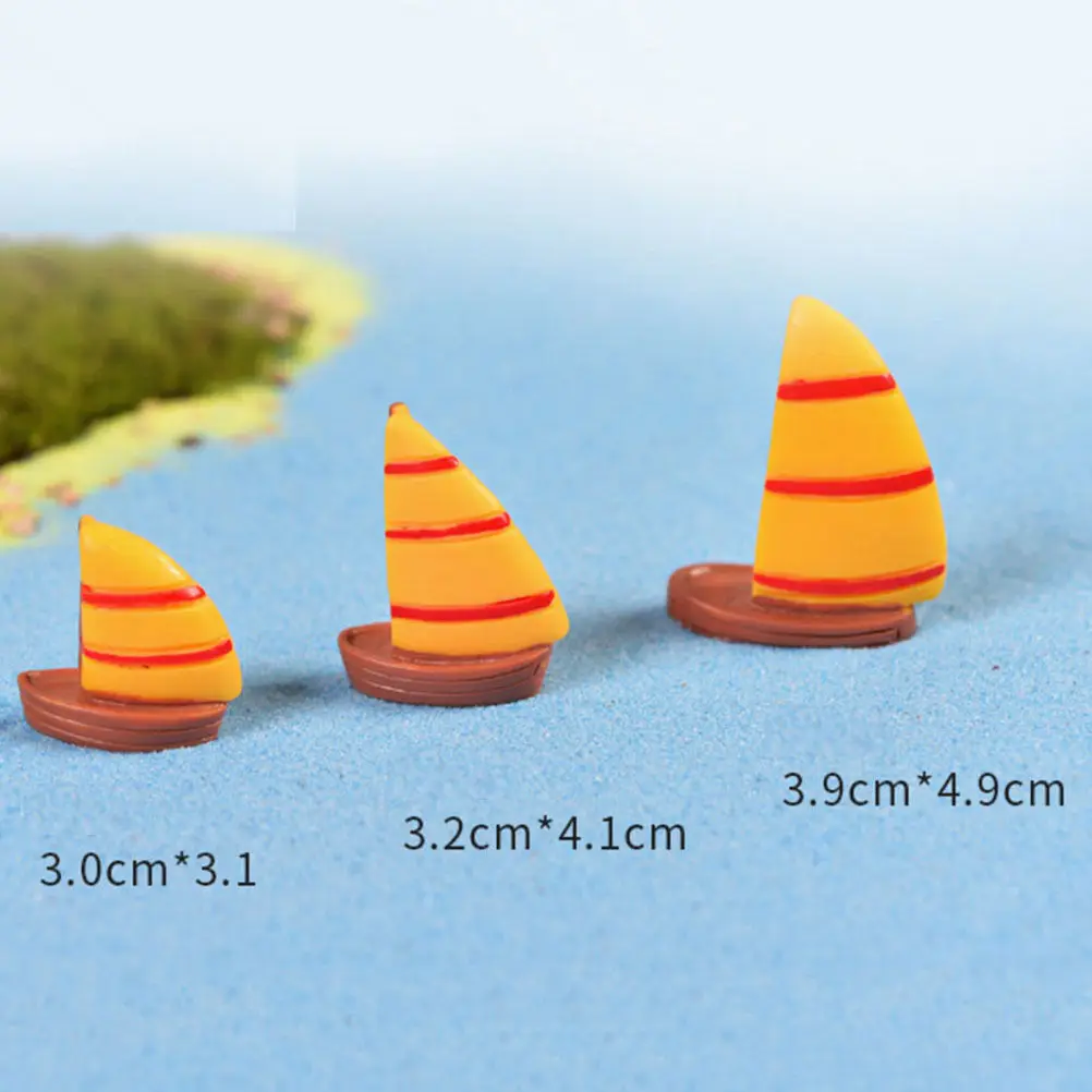 Изделия из смолы мини парусник лодки модельные Фигурки игрушки террариумы DIY