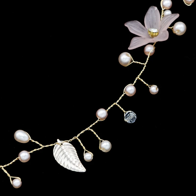 

2018 Bride Hair Band Wedding Women Bridal Headband Pink Pearl Decoration Accessories