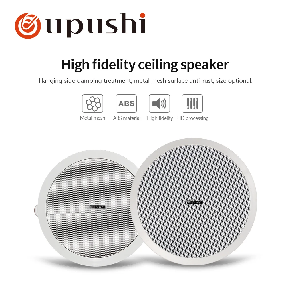 Беспроводные потолочные колонки WiFi 6,5-дюймовые Bluetooth-колонки Oupushi домашней аудиосистемы лучшие в стену для окружающего звука.