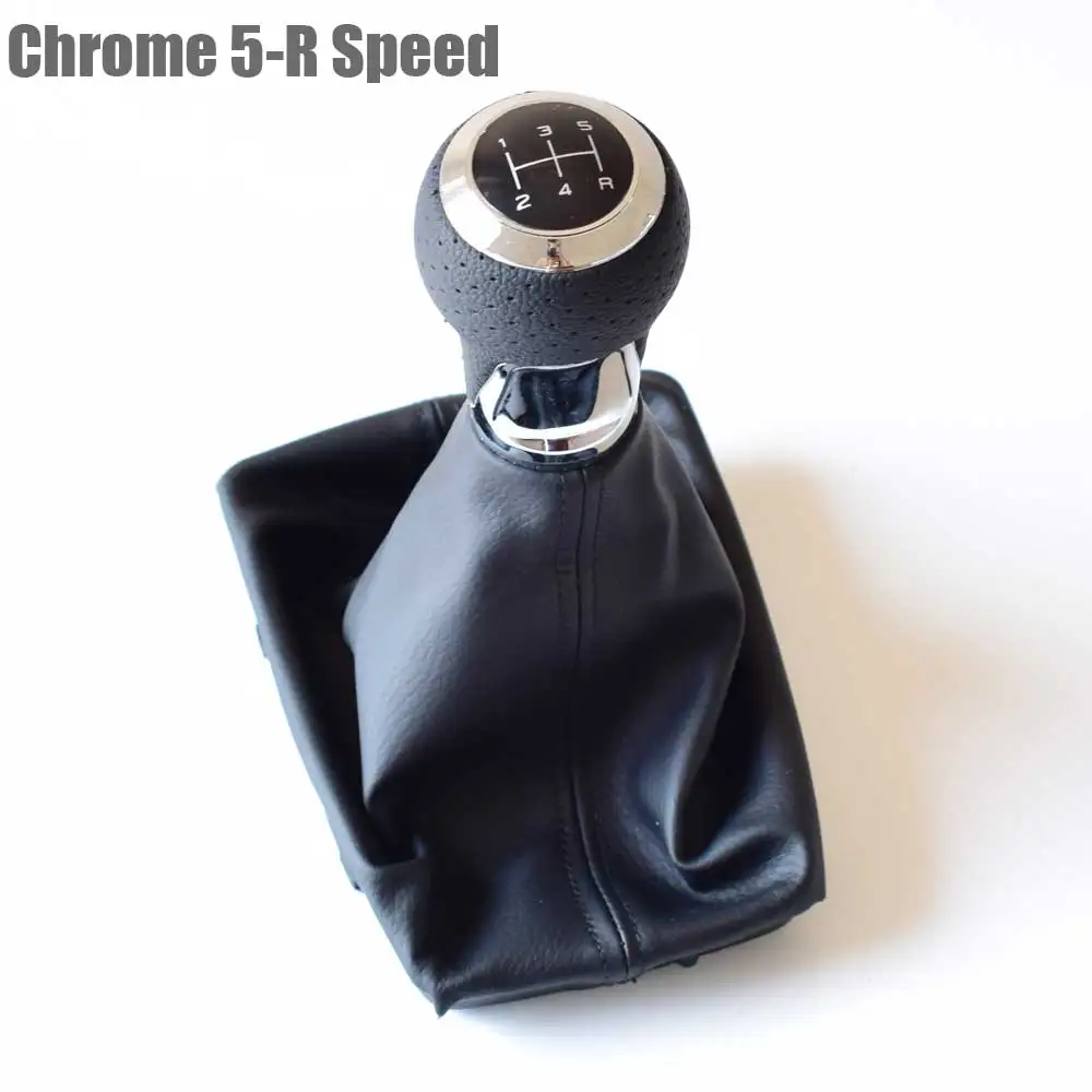 5R-SilverSetChrome 5/6 скоростей серебряное кольцо Хромированная ручка переключения передач для Audi A4(2001-2008) B6(2001-2005) A6 C5(2001) для Seat Exeo(2011) Leon - Название цвета: 5R-SilverSetChrome