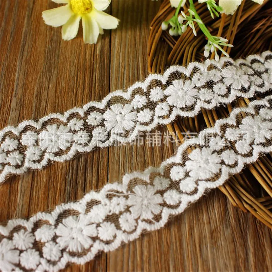 Кружевная лента с вышивкой 15 ярдов * 2 см|lace diy|cotton lacelace ribbon |