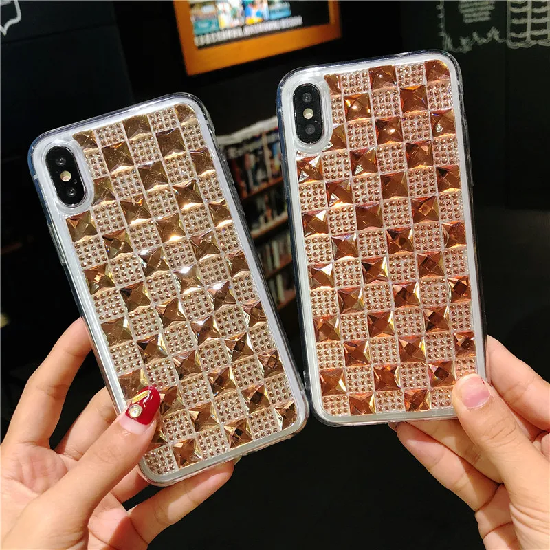 Kerzzil 3D Алмазный Узор чехол для телефона iPhone X Роскошный горный хрусталь Мягкий ТПУ