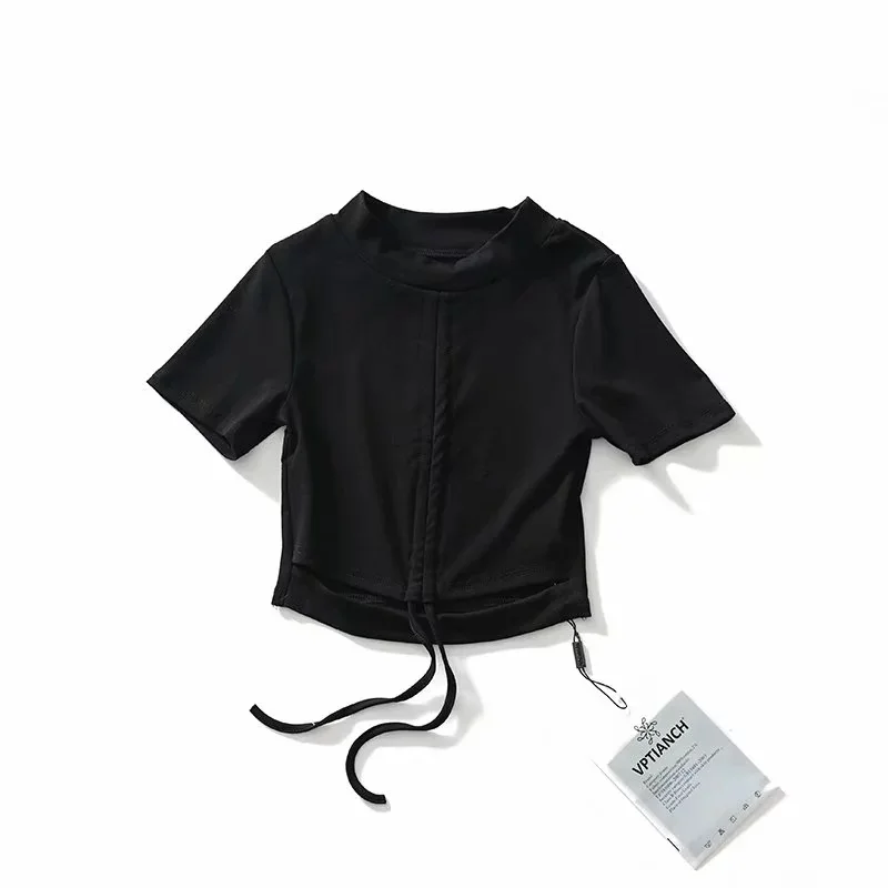 Ellacey Ins модные сексуальные футболки для женщин Лето 2019 укороченные топы девушек