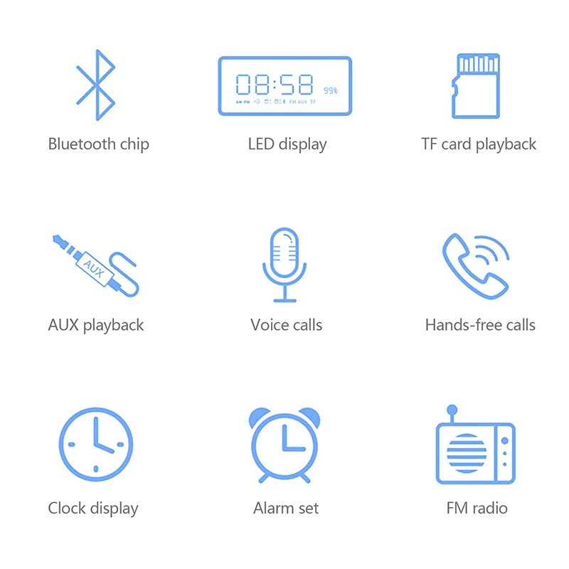 Двойные будильники Bluetooth динамик для iPhone Xiaomi мобильные телефоны Поддержка TF