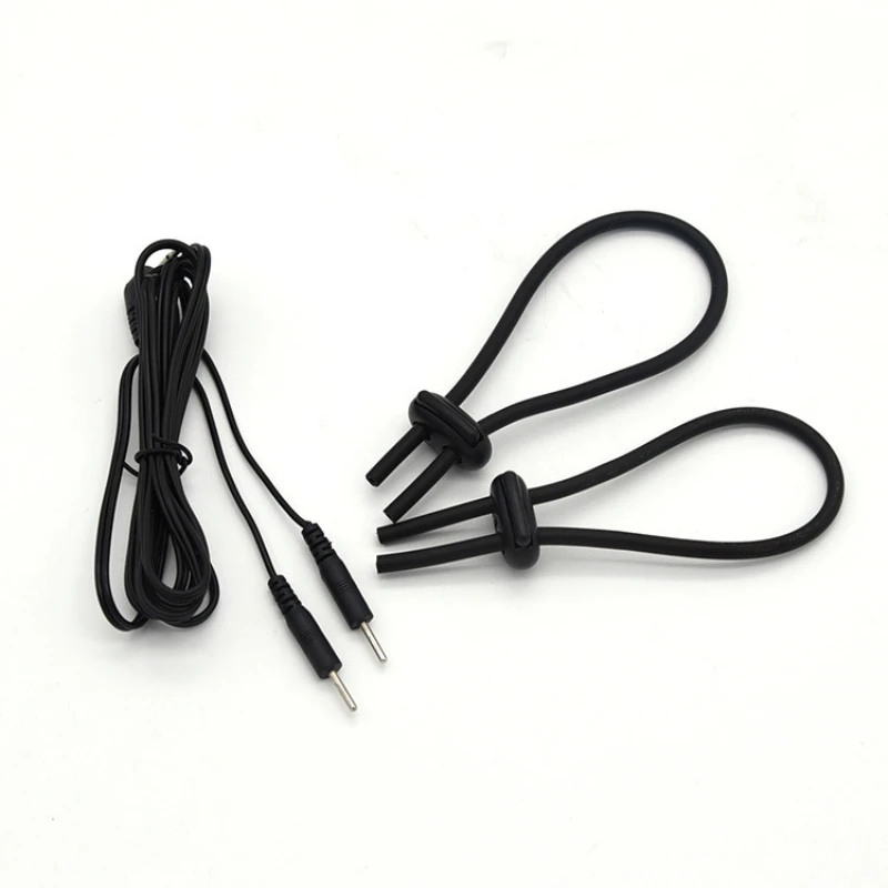 2 Черный Glans Пениса Кольца Эрекционные Электрическим Током Кабель Хозяина Electro Shock