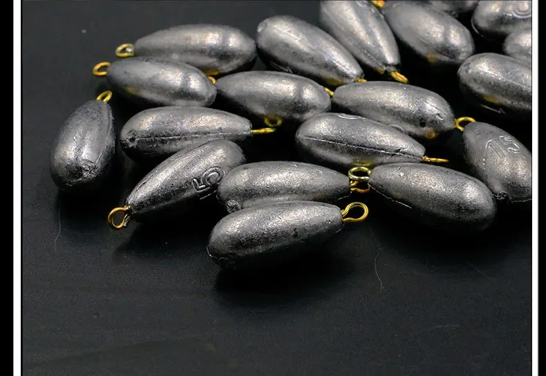 5 шт./лот 10 г-50 г рыболовные грузила Свинцовые капли воды с петлей рыболовные снасти коробка аксессуары