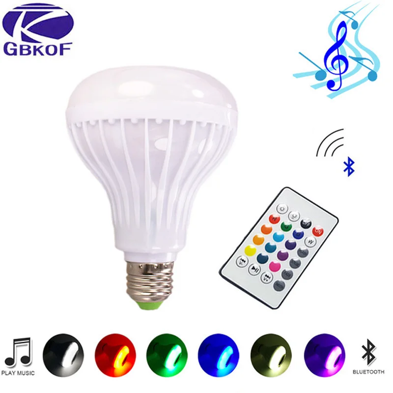 Смарт E27 RGB Bluetooth динамик светодиодный светильник 12 Вт музыка игра затемнения