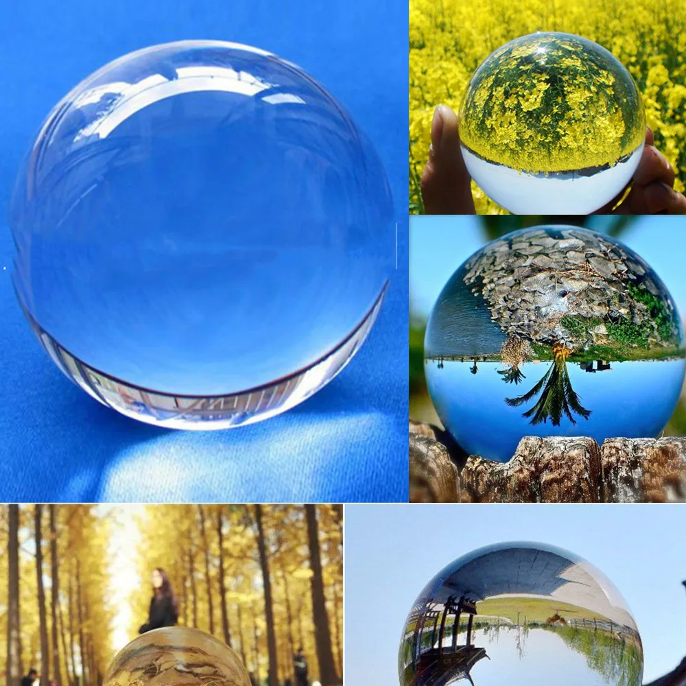Прозрачный стеклянный хрустальный шар фотография Реквизит Lensball Декор подарок