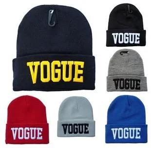 Новинка Лидер продаж письмо Vogue Вышивка Шапки для Для женщин мужчин зимняя