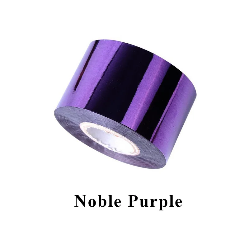 Noble Purple 1 рулон Фольга для ногтей Переводные обертывания металлические цветные наклейки-лак для ногтей 120x0,04 м блестящее звездное небо бумажное украшение для маникюра «сделай сам» советы - Цвет: Noble Purple