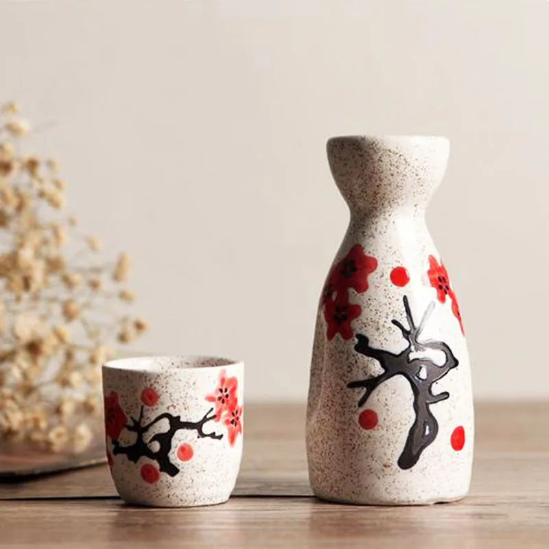 Японский Саке набор ручная роспись горшок с 4 чашками посуда винный комплект