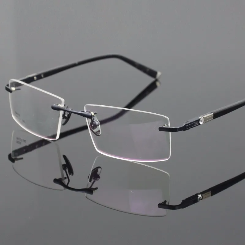 Чашма titanium очки без оправы ультра легкий близорукость оптические frame очки кадров для мужчин