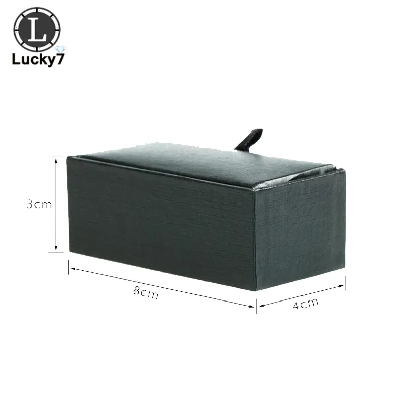 

Free Shipping 1 Pc Black PU Leather Cufflink Box Storage Boxes Jewelry Cuff links Case Craft Badge Box Jewelry Case Display Box