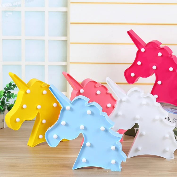 Экзотический светильник Единорог светодиодный Unicornio головной ночник 3D цветные лампы для детей Рождественский подарок вечерние украшения стола