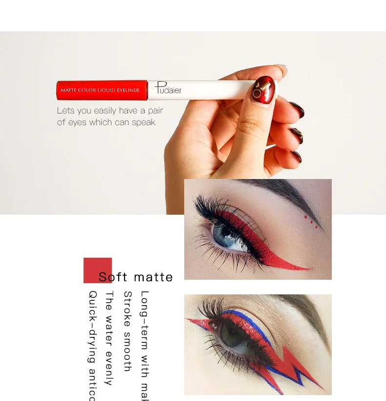 Professional Makeup Liquid Eye Liner Pencil Color Matte Eyeliner Long lasting Pigment Shadow Party Beauty | Красота и здоровье