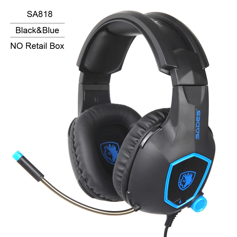 SADES SA818 компьютерные игровые наушники PC Gamer гарнитура для PS4 Xbox one контроллер ноутбук мобильный телефон с микрофоном бас шлем - Цвет: No retail Box