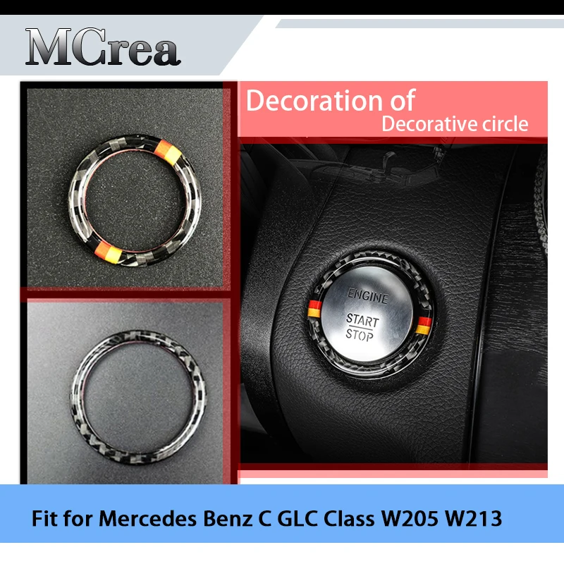 Стильные 3D наклейки MCrea для автомобилей Mercedes W205 W213 Benz C E GLC Class AMG кольца ключей